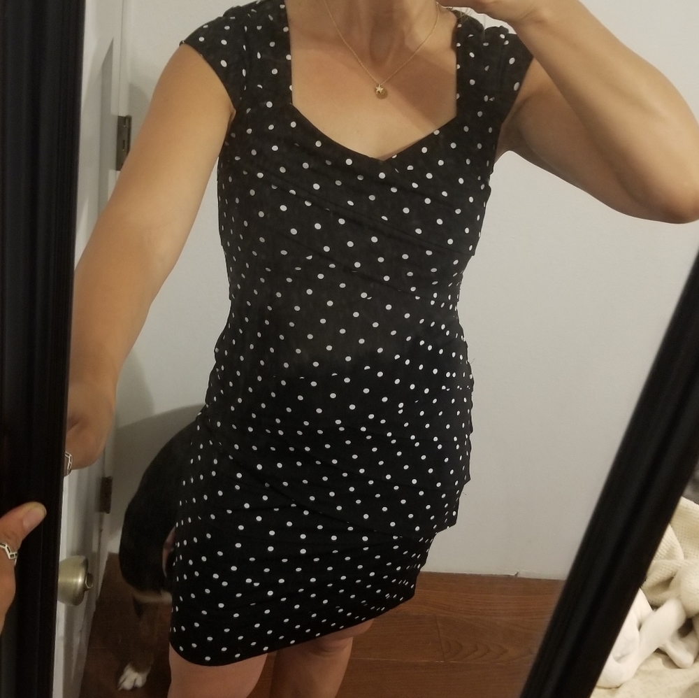 White house black market polka dot dress